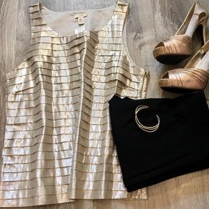 J Crew gold dressy tank top, NWT Size 10